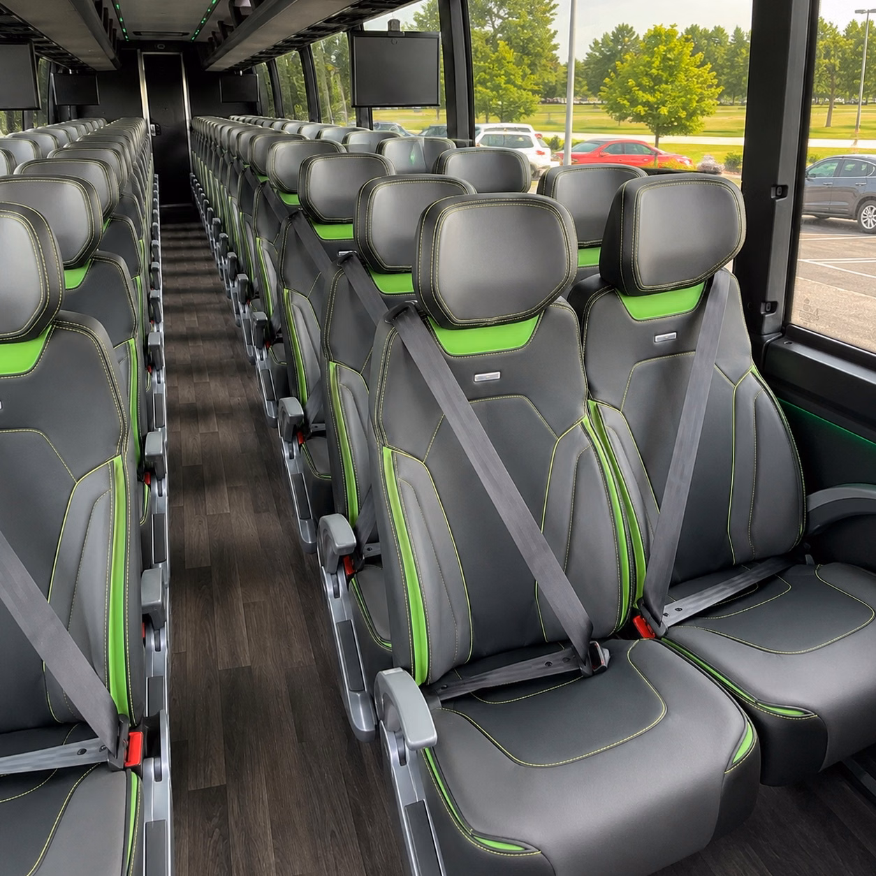56 passenger charter bus interior